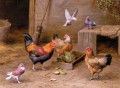 Pollos En Un Corral animales de granja Edgar Hunt